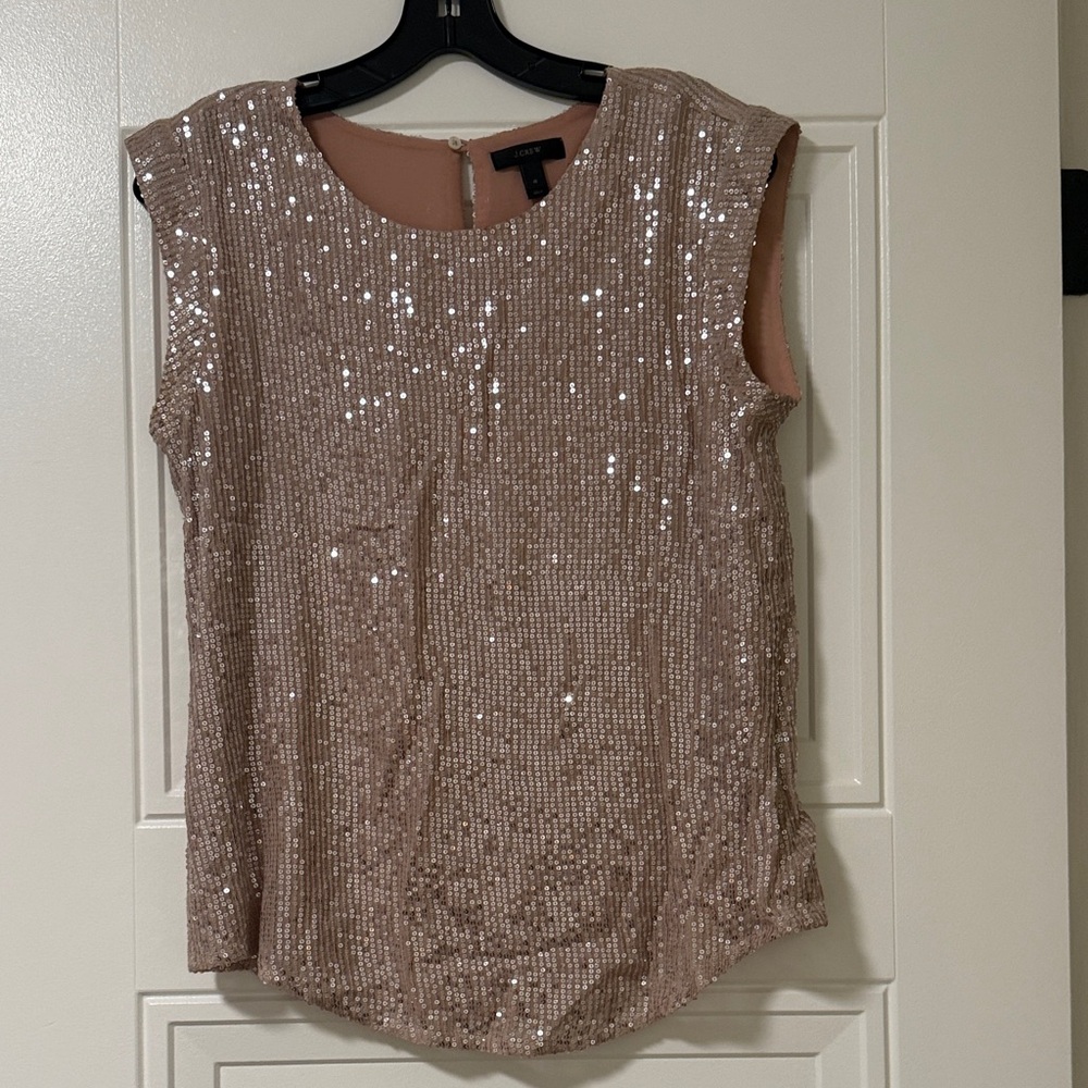 J. Crew Sparkling Sequin Top - Blush